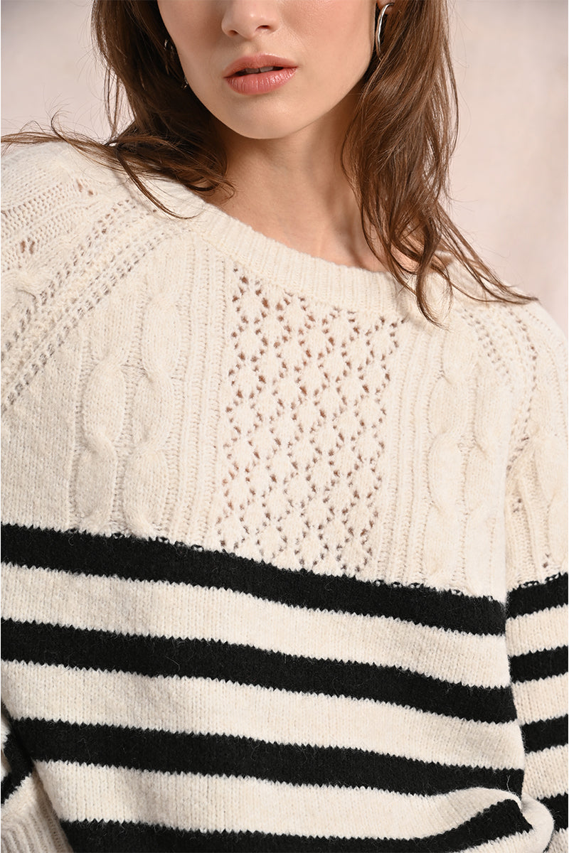 MB Offwhite Black Stripe Sweater