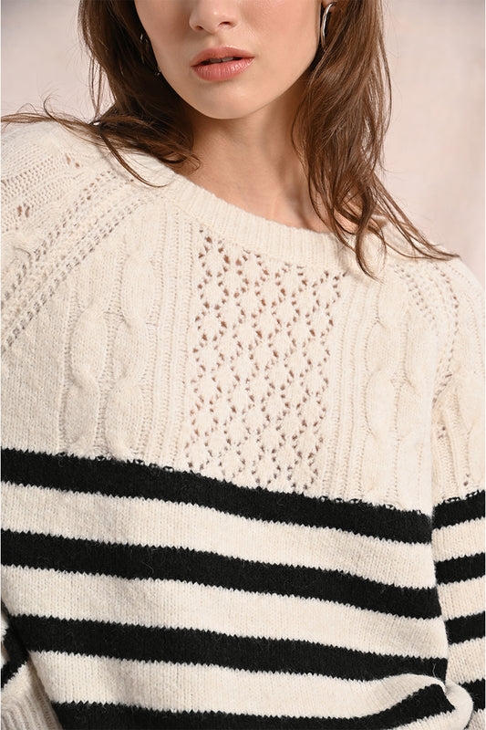 MB Offwhite Black Stripe Sweater