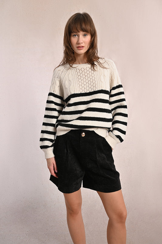 MB Offwhite Black Stripe Sweater