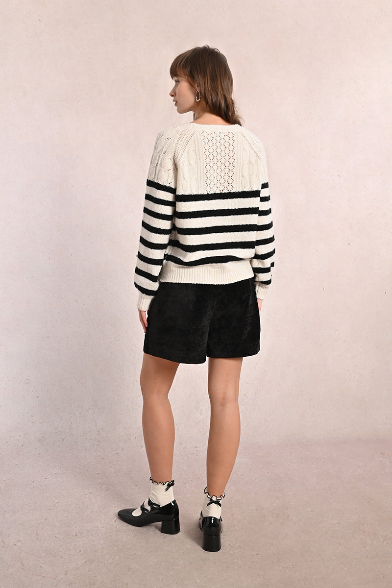 MB Offwhite Black Stripe Sweater