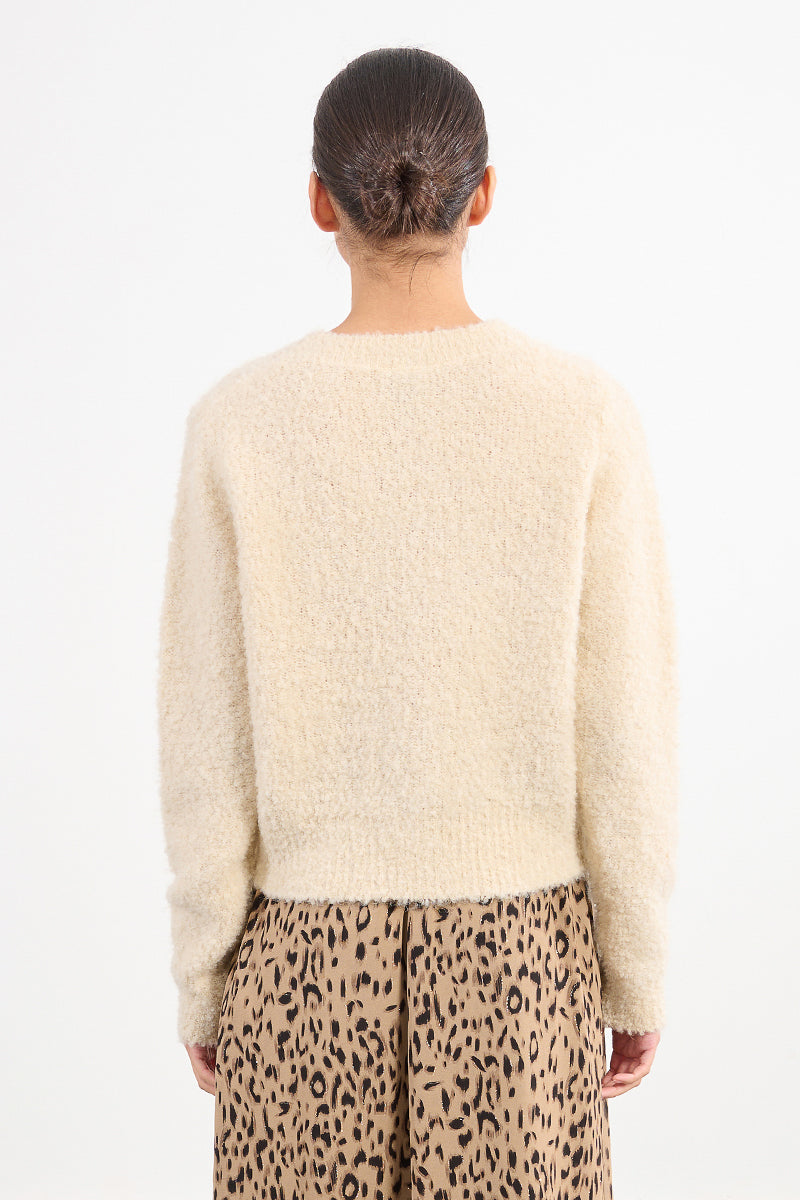 MB Cream Gold Button Cardigan
