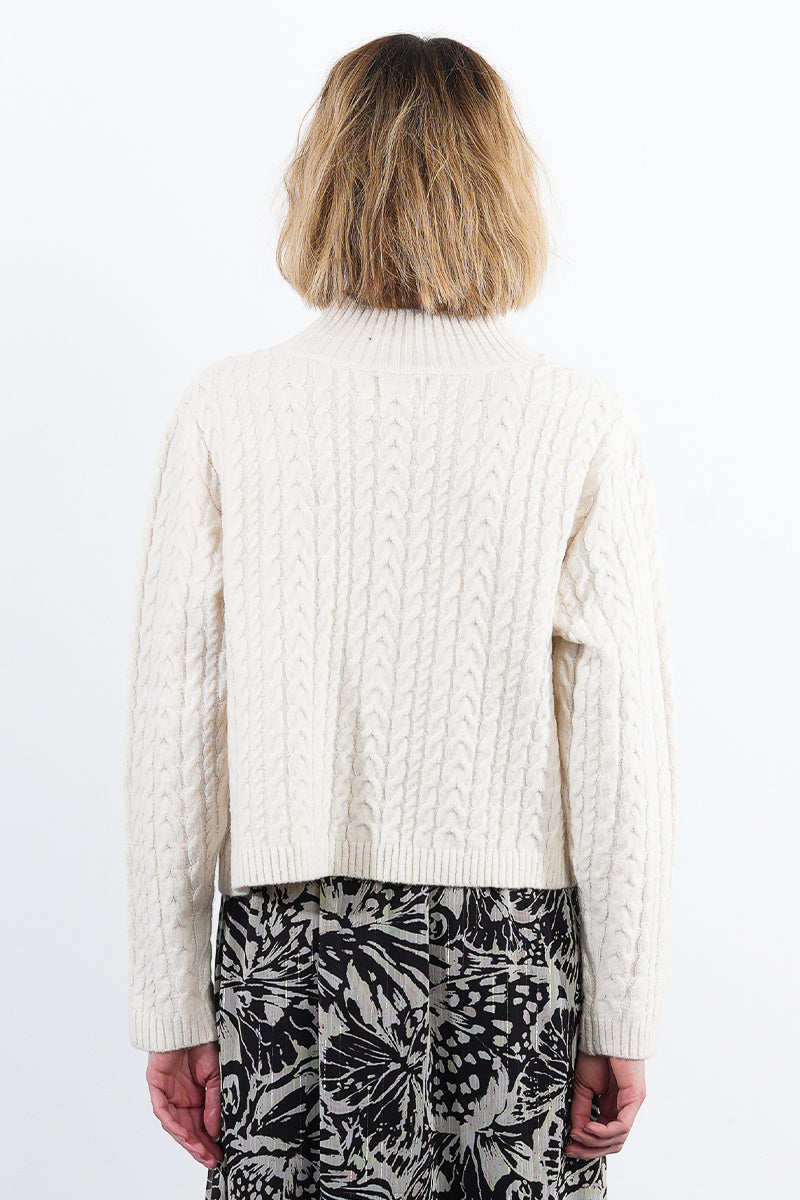 MB Off White Crisscross Sweater