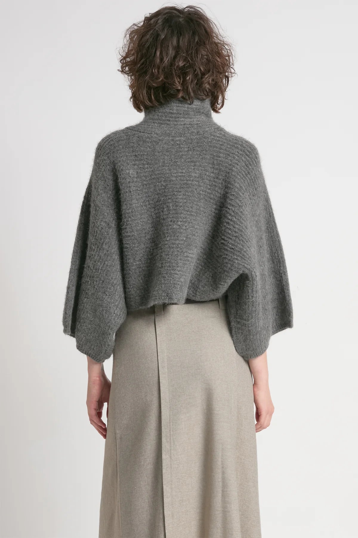 Charcoal Crop Cocoon Sweater