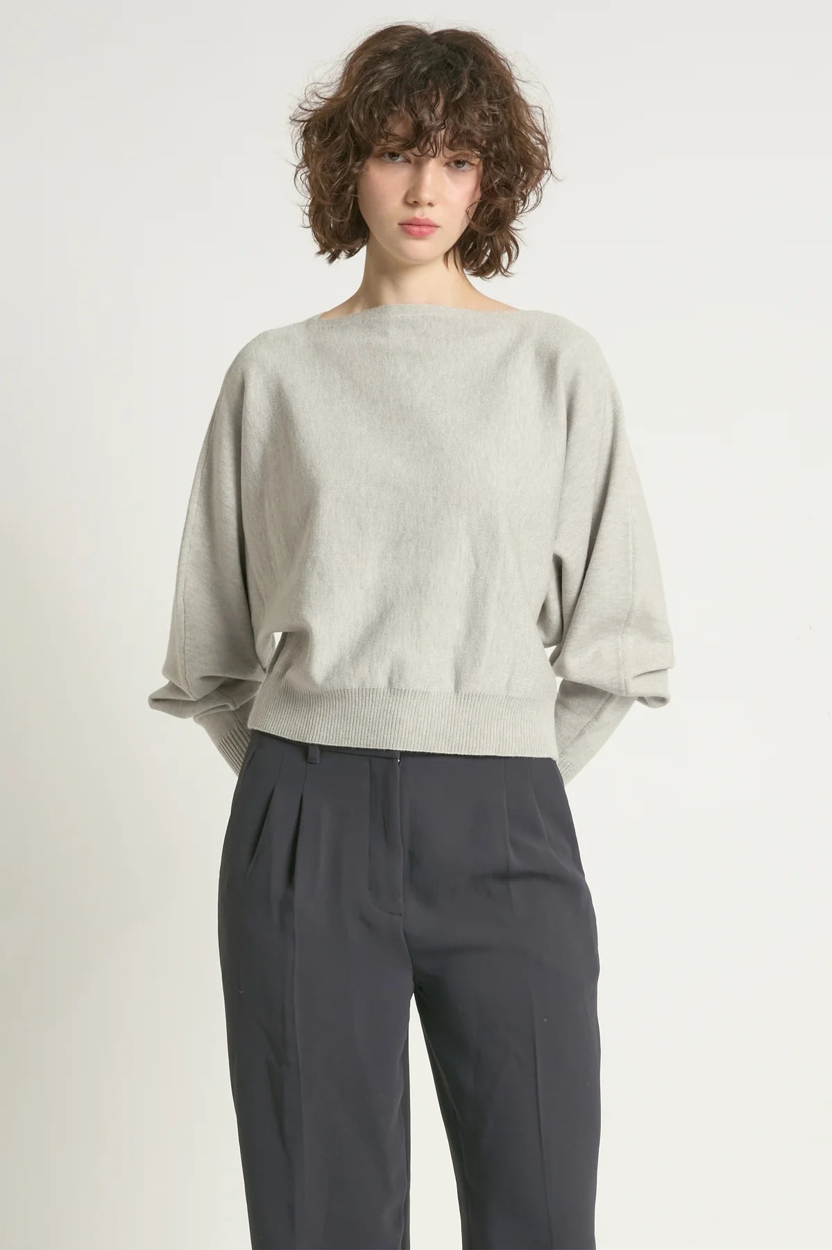 Stone Grey Aura Crop Sweater