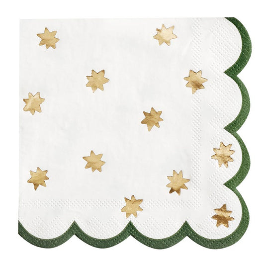 Scalloped Gold Stars Napkins