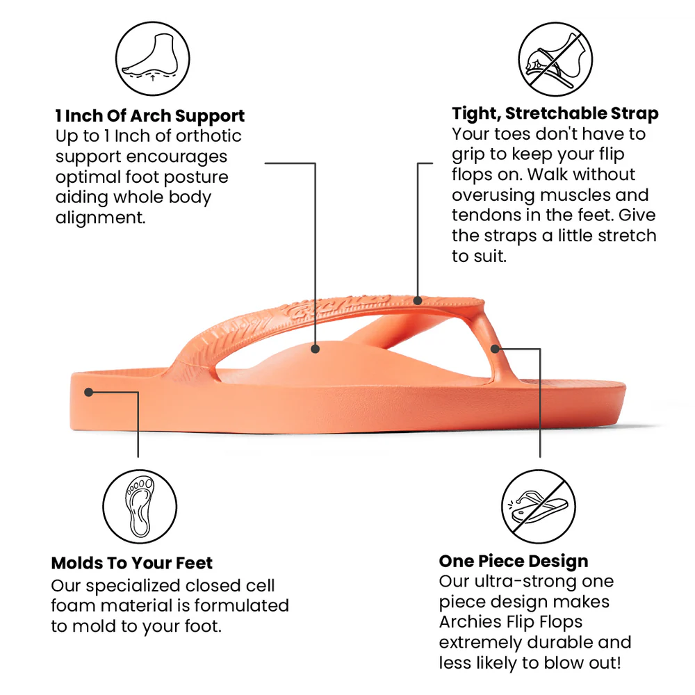 Peach Archies Flip Flops