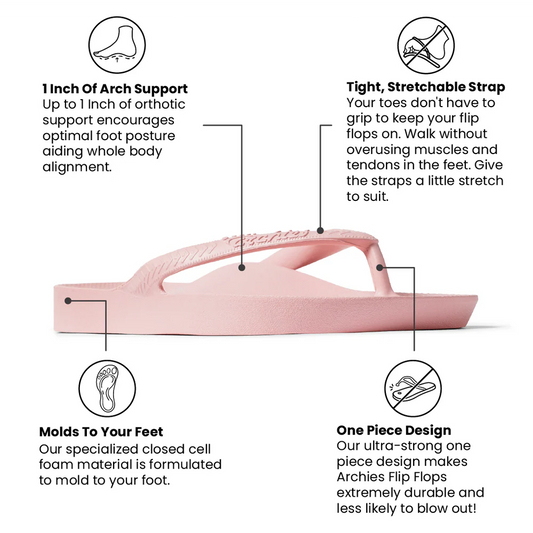 Pink Archies Flip Flops