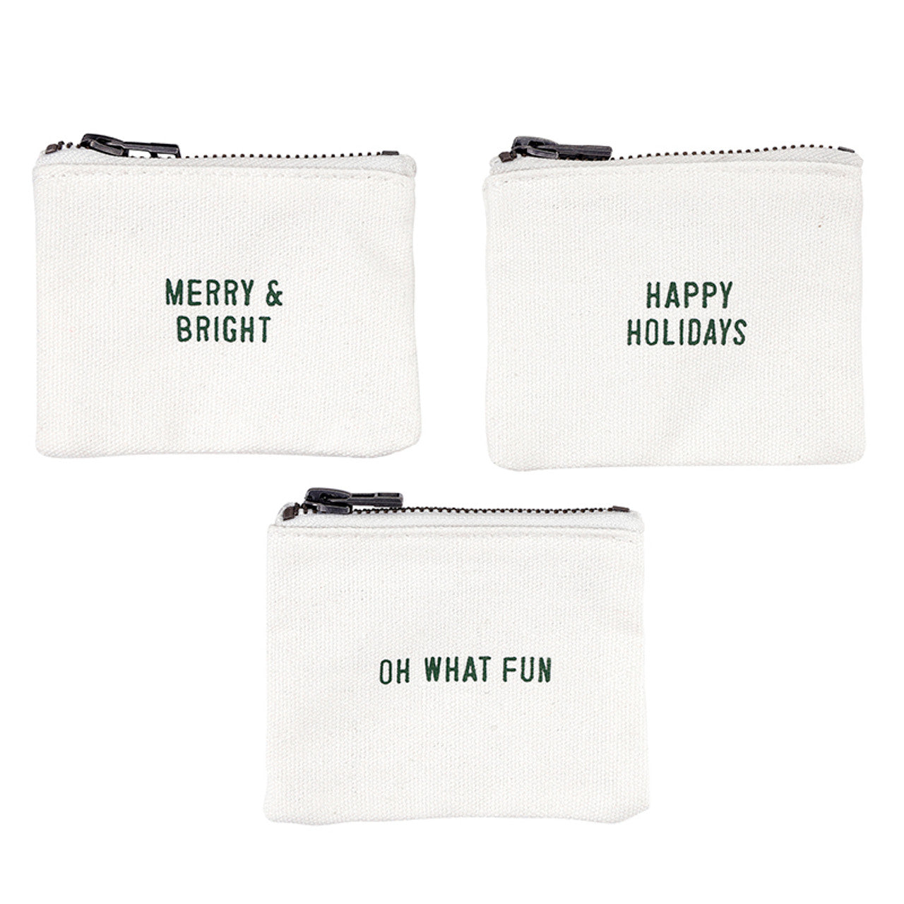 Green Merry Christmas Pouches