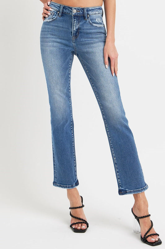 Mid-Rise Dark Straight Jeans RPD5302