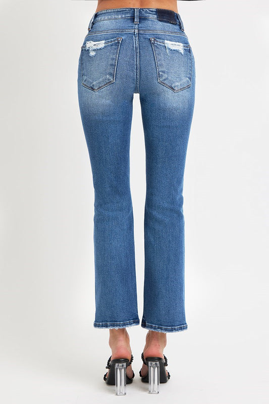 Mid-Rise Dark Straight Jeans RPD5302