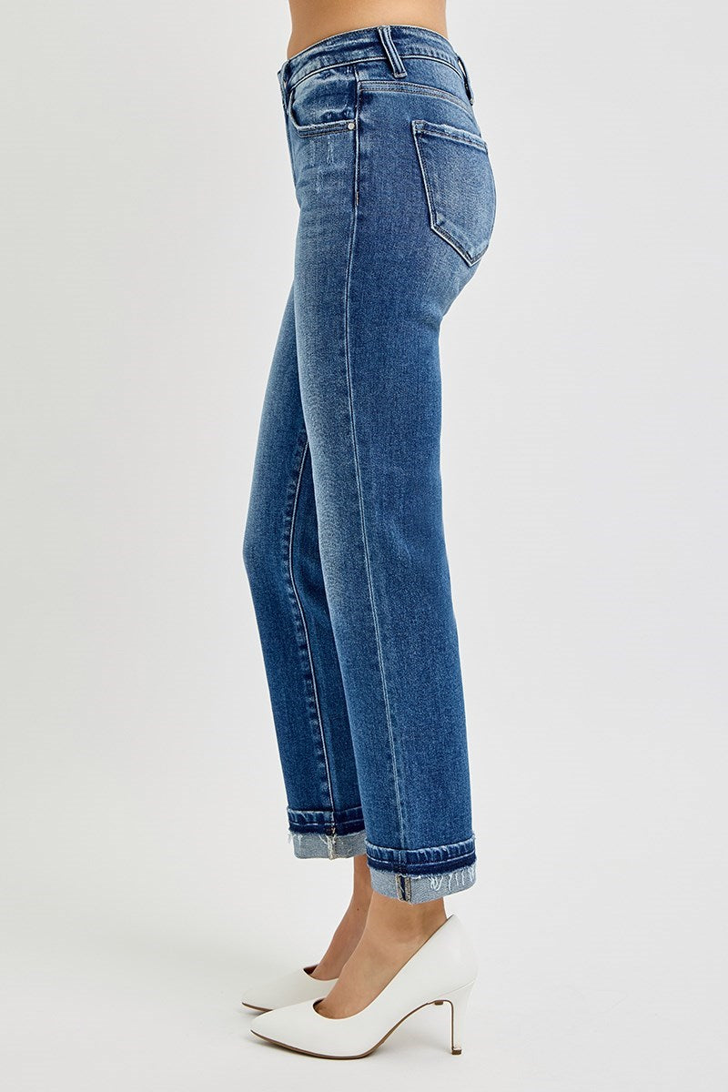 Mid-Rise Straight Cuffed Ankle Jeans RPD5311