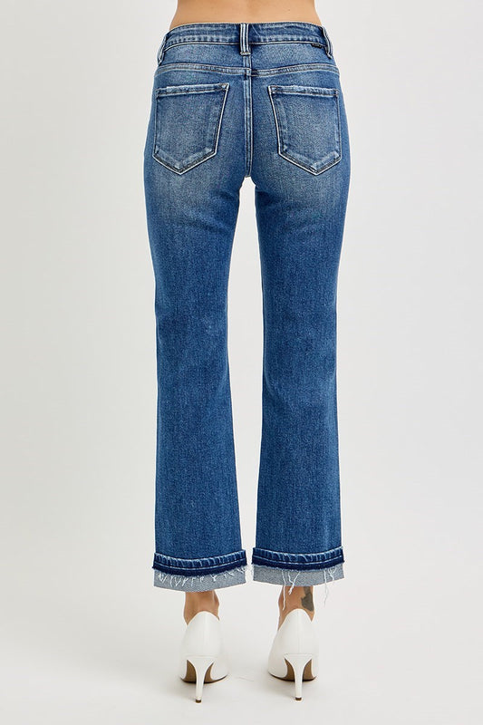 Mid-Rise Straight Cuffed Ankle Jeans RPD5311