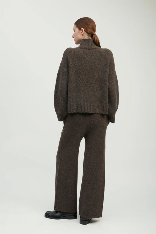 Mocha Chunky Mock Turtleneck
