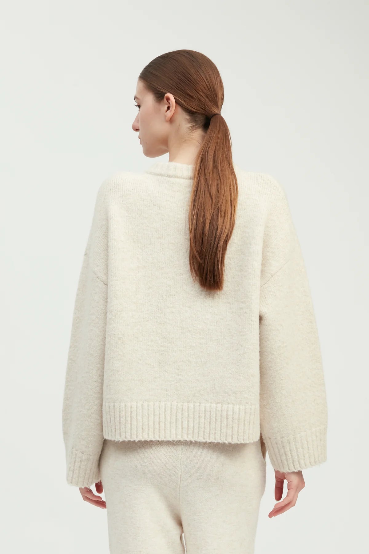 Beige Chunky Crewneck Sweater