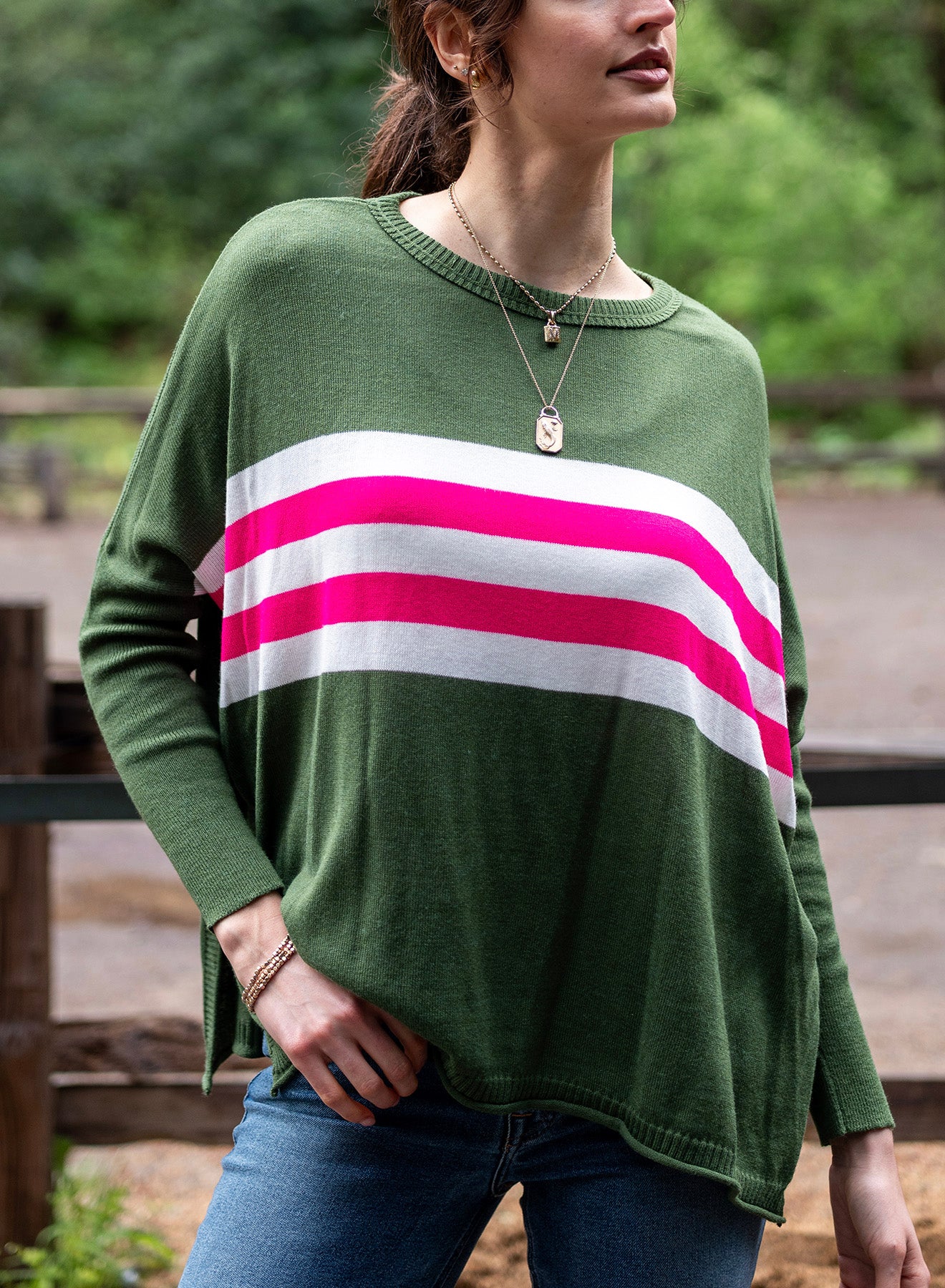 Green Stripe Catalina Sweater