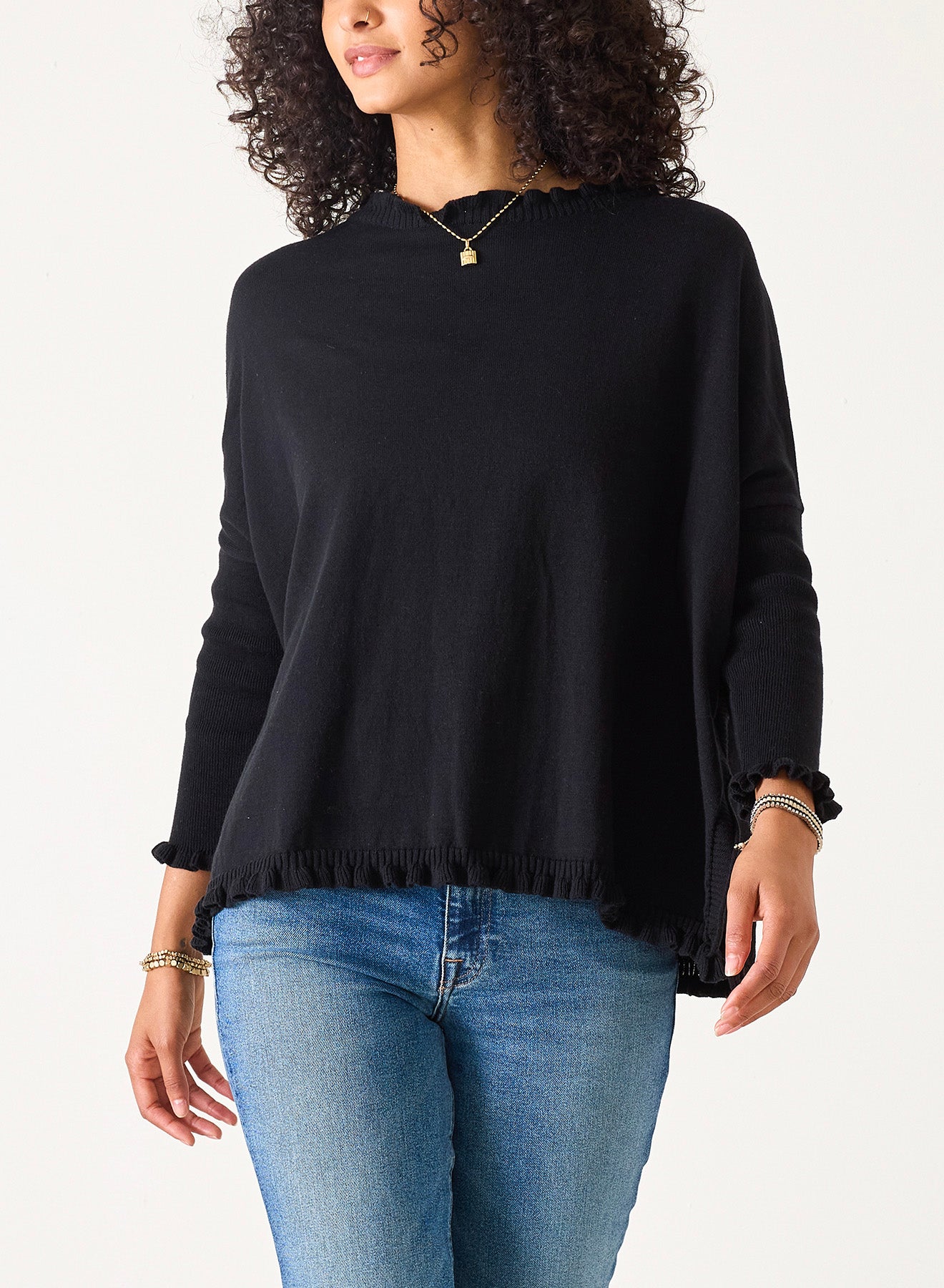 Black Catalina Cotton Sweater
