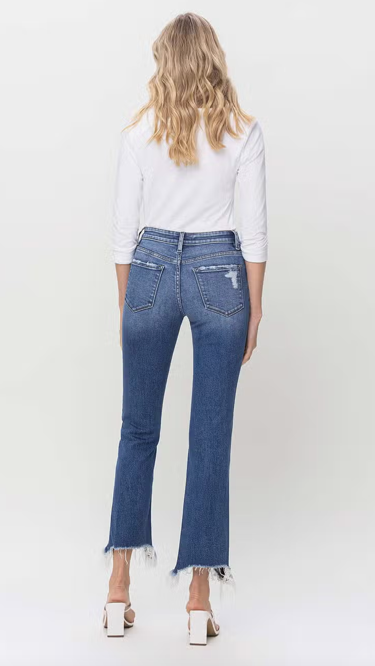 Mid Rise Distressed Hem F5011 Jeans