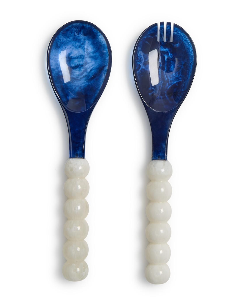 Blue and White Salad Server Set