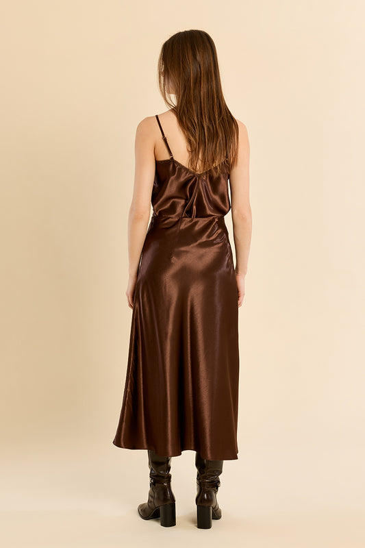 Chocolate Satin MB Skirt