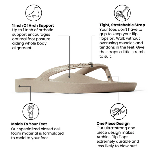 Taupe Crystal Flip Flops