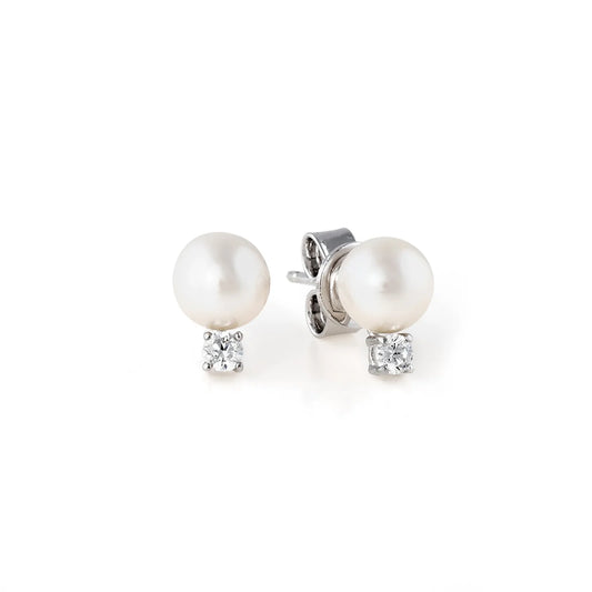 Pearl Stud Earrings in Platinum - 9010531E00PL