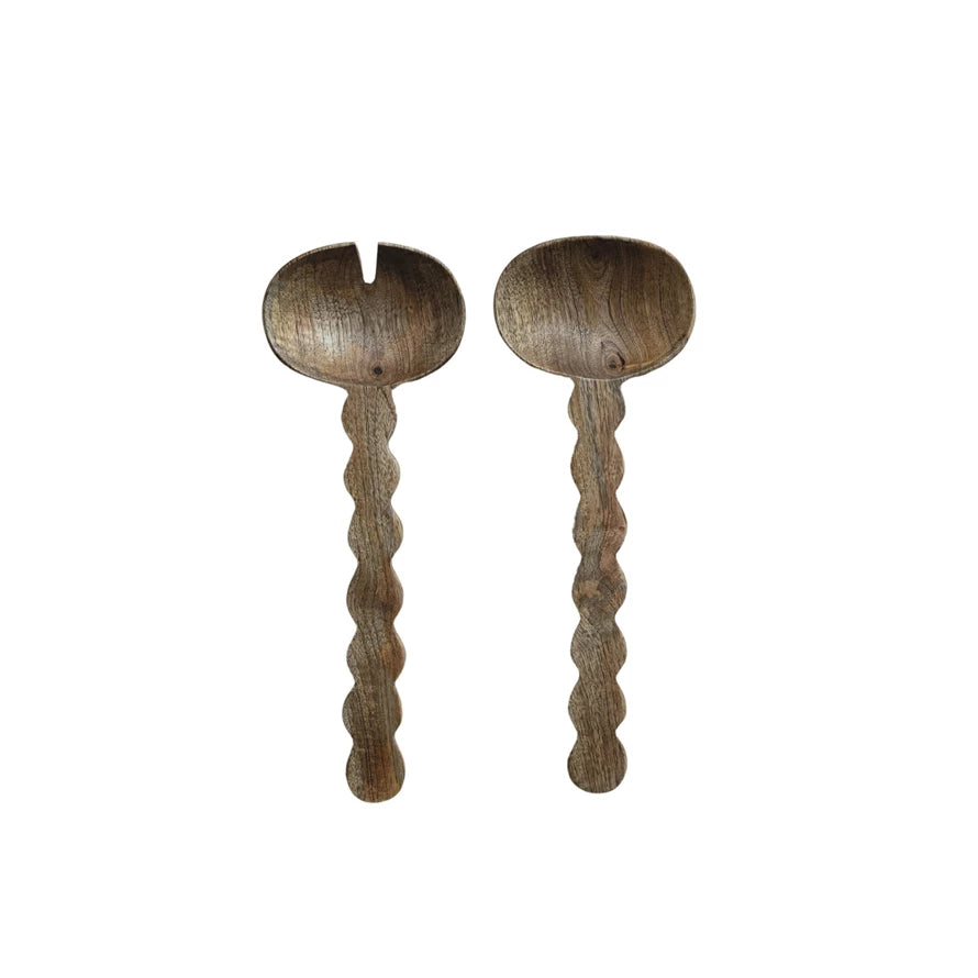 Scalloped Handle Salad Servers