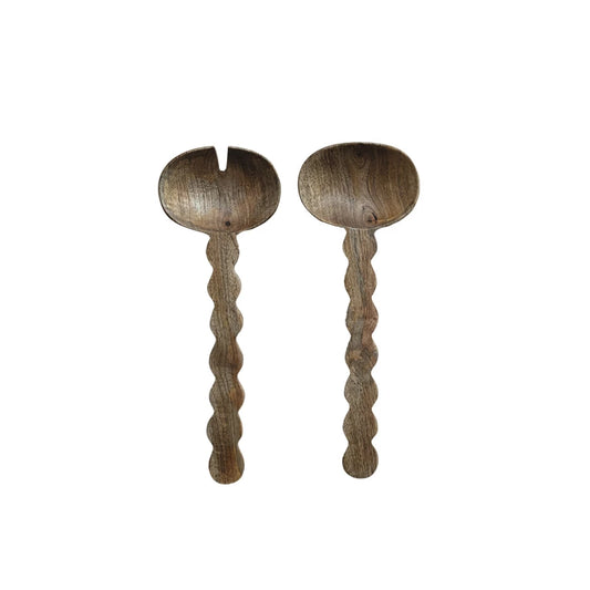 Scalloped Handle Salad Servers