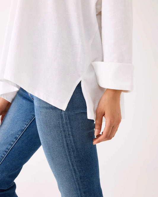 Amelia White Cuff Tee