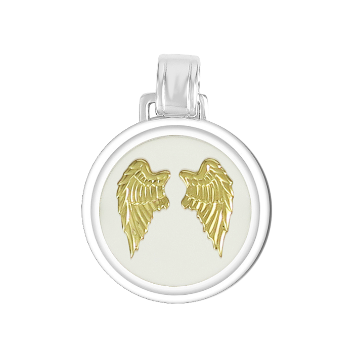 Angel Wings Heart Alpine White Gold Small Pendant