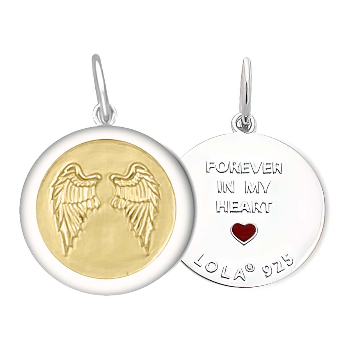 Angel Wings Heart Alpine White Gold Small Pendant