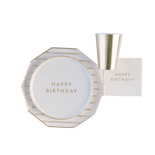 White Gold Birthday Plate