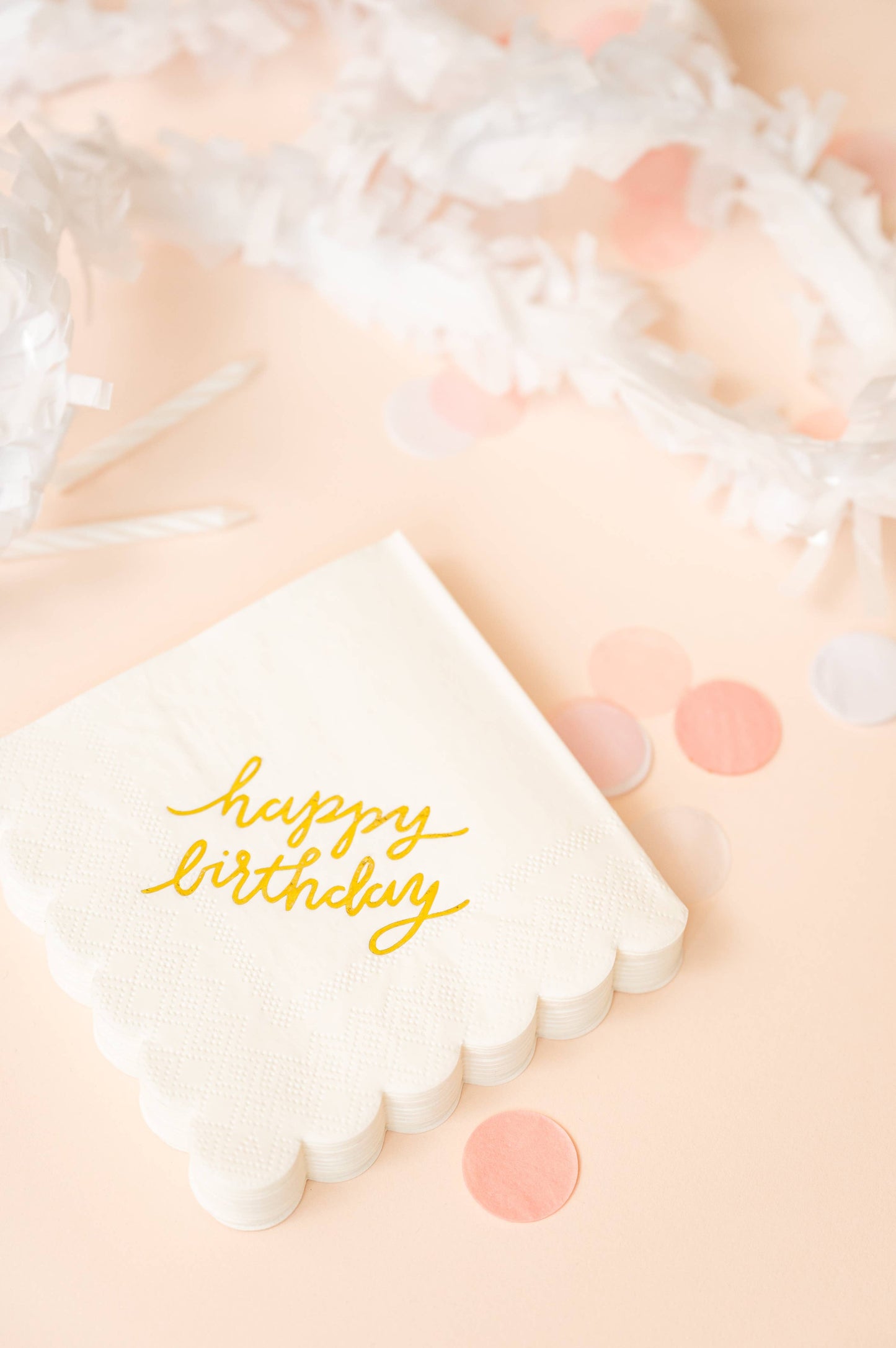 Gold Happy Birthday Cocktail Napkins