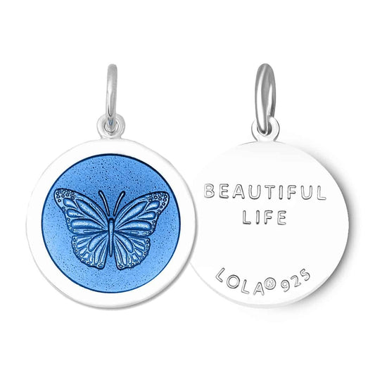 Butterfly Light Blue Silver Mini Pendant