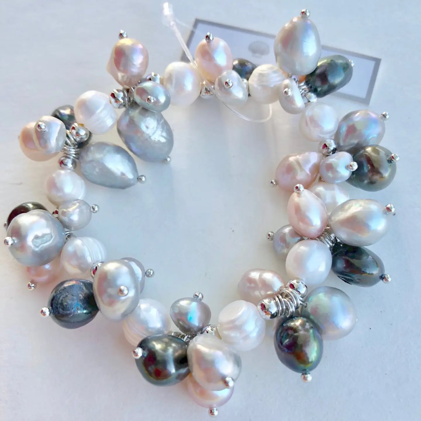 Multi Pearl Cluster Bracelet