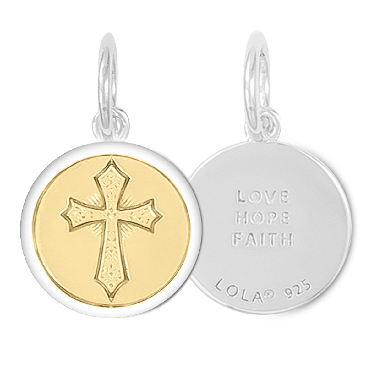 Cross Light Blue Silver Small Pendant