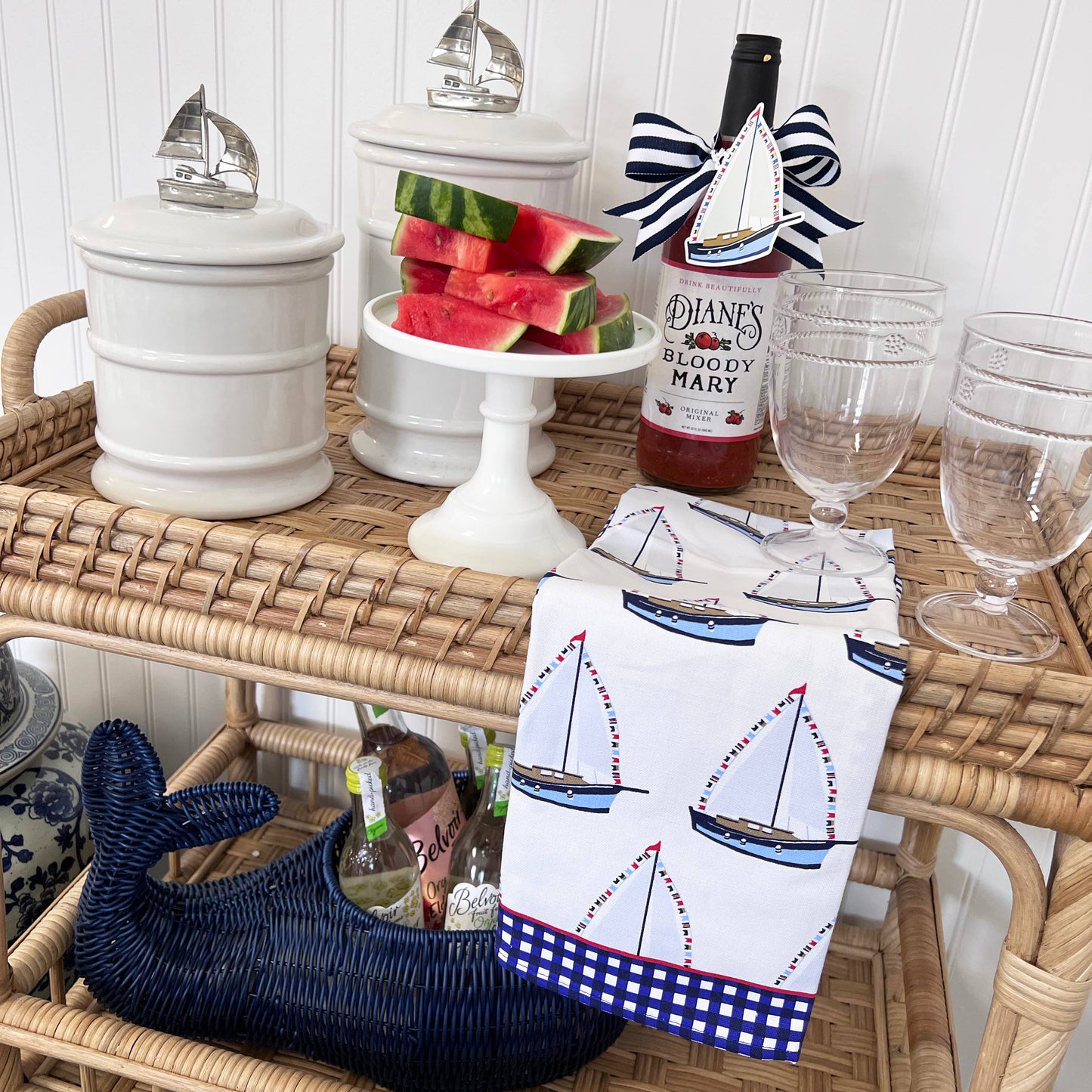 Sailboats Tea Towel