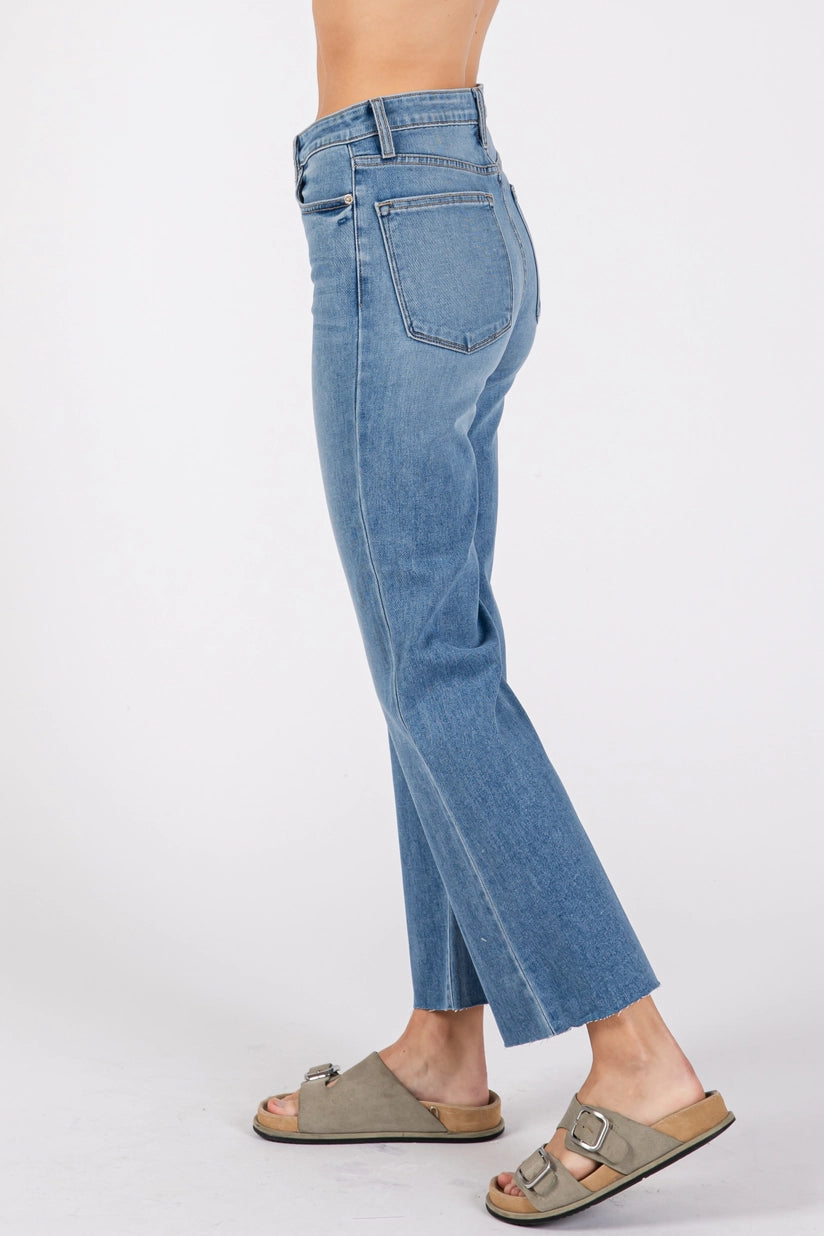 Medium Denim Sicily Scissor Cut Hem