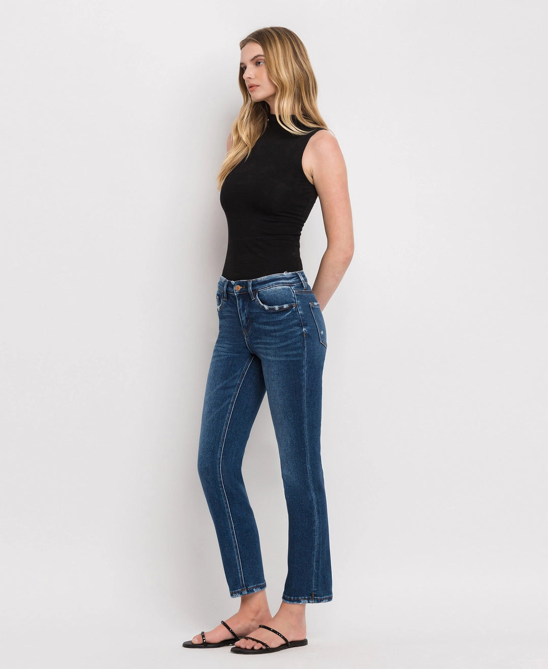 Mid Rise Ankle Slim Straight Jeans F4999