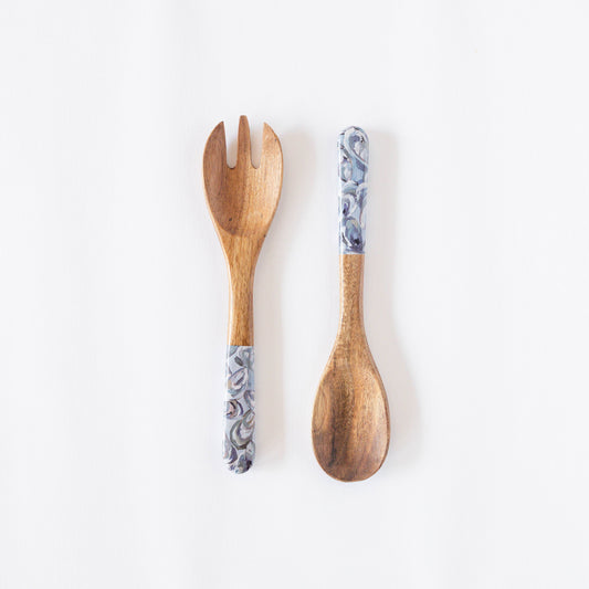 Pewter Shells Salad Utensils