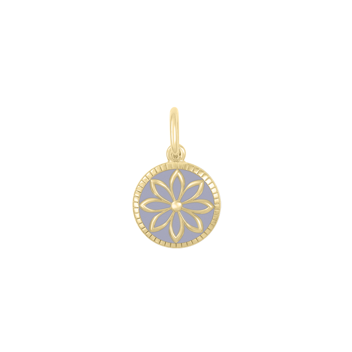 Daisy Lavender Gold Mini Pendant