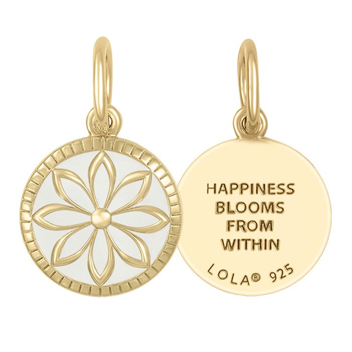 Daisy Lavender Gold Mini Pendant