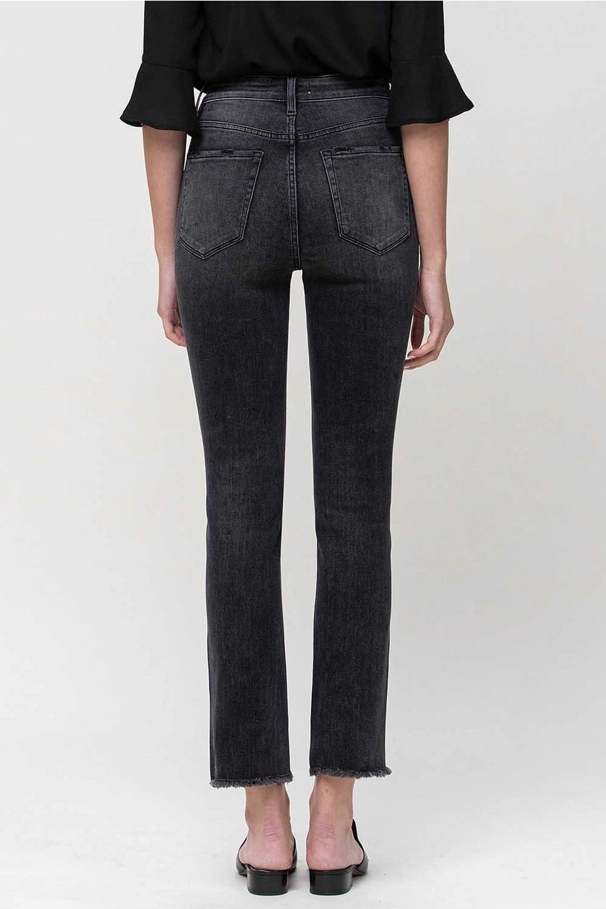 High Rise Cropped Raw Edge F4266 Jeans
