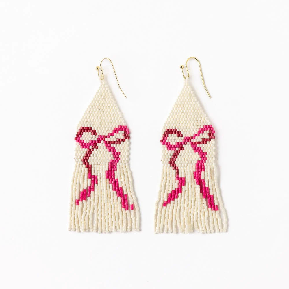 Delilah Pink Bow Earrings