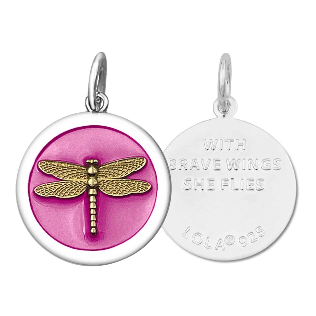 Dragonfly Lavender Silver Small Pendant