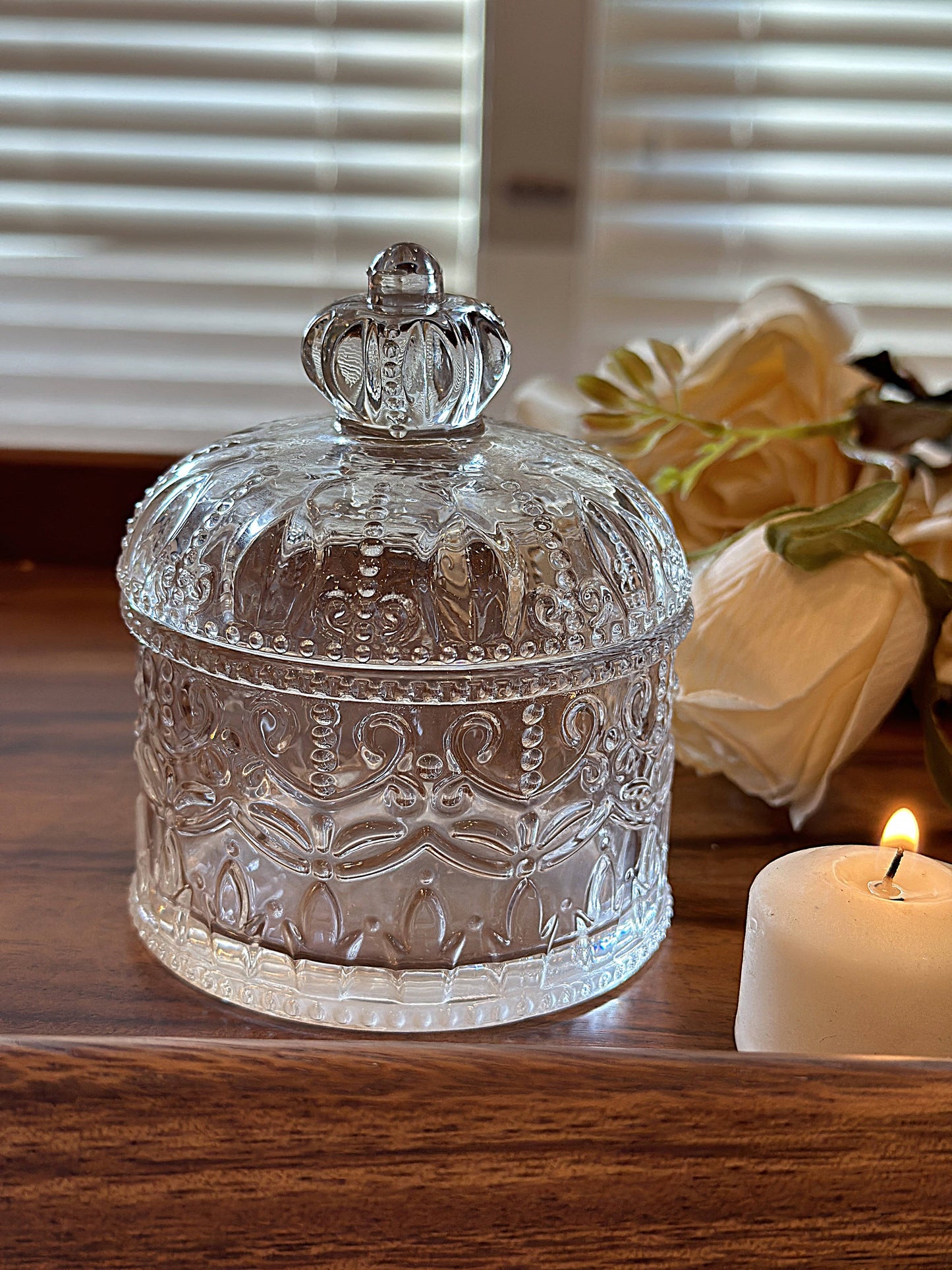 Crystal Crown Storage Jar