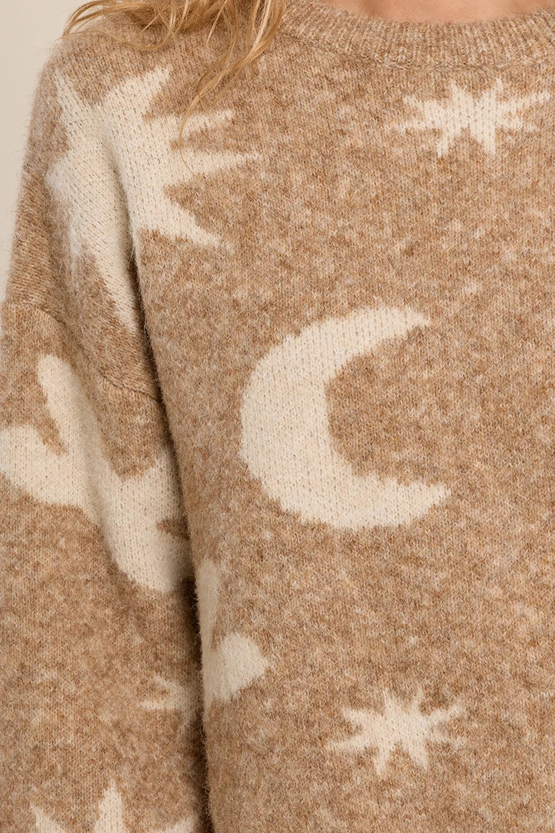 Beige MB Star Pattern Sweater