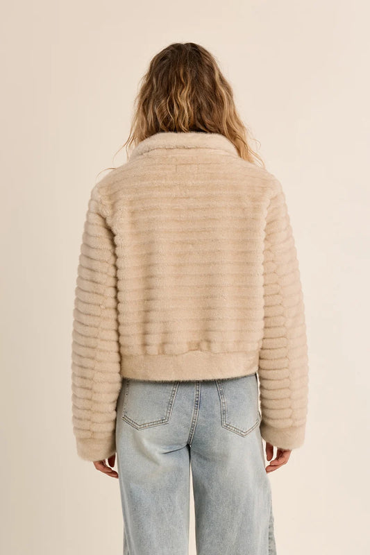 MB Off White Faux Zip Jacket