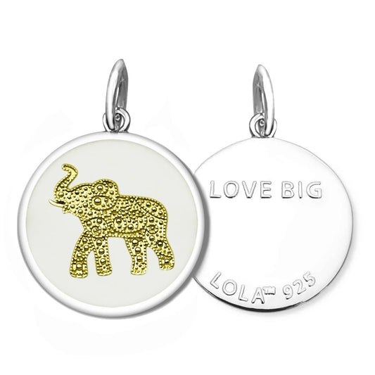 Elephant Black Mixed Gold Small Pendant