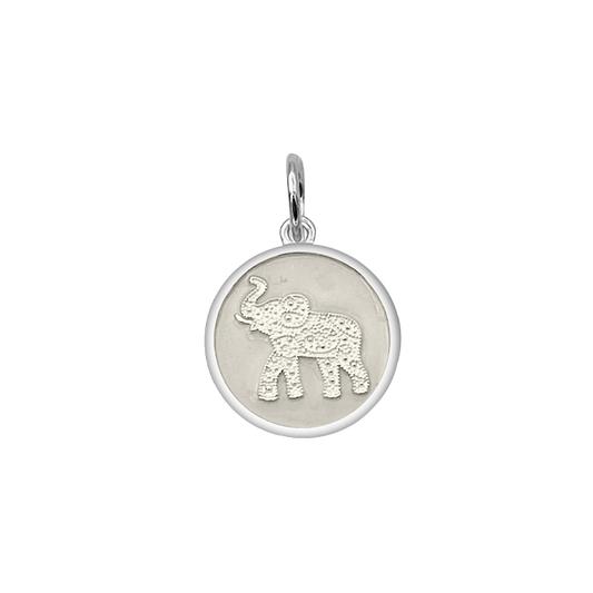 Elephant Alpine white Silver Small Pendant