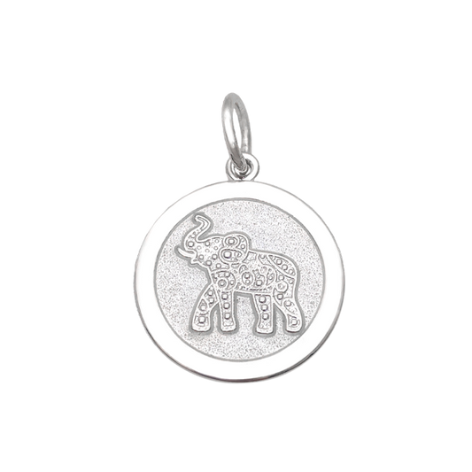 Elephant Alpine white Silver Medium Pendant